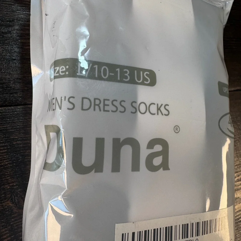 Duna Dress Socks Men Size 10-13 Black Grey NEW 4 Pack Argyle Striped Cotton Mix
